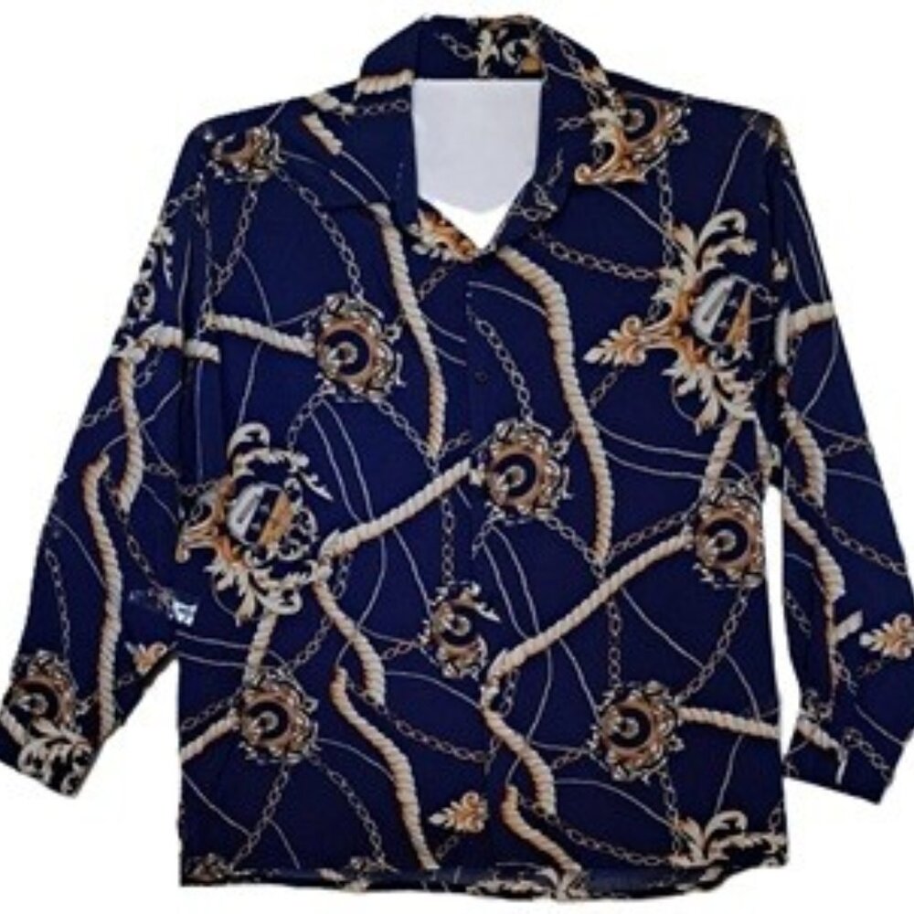 Mens 70s Style Chain Disco Pimp Shirt XXXL